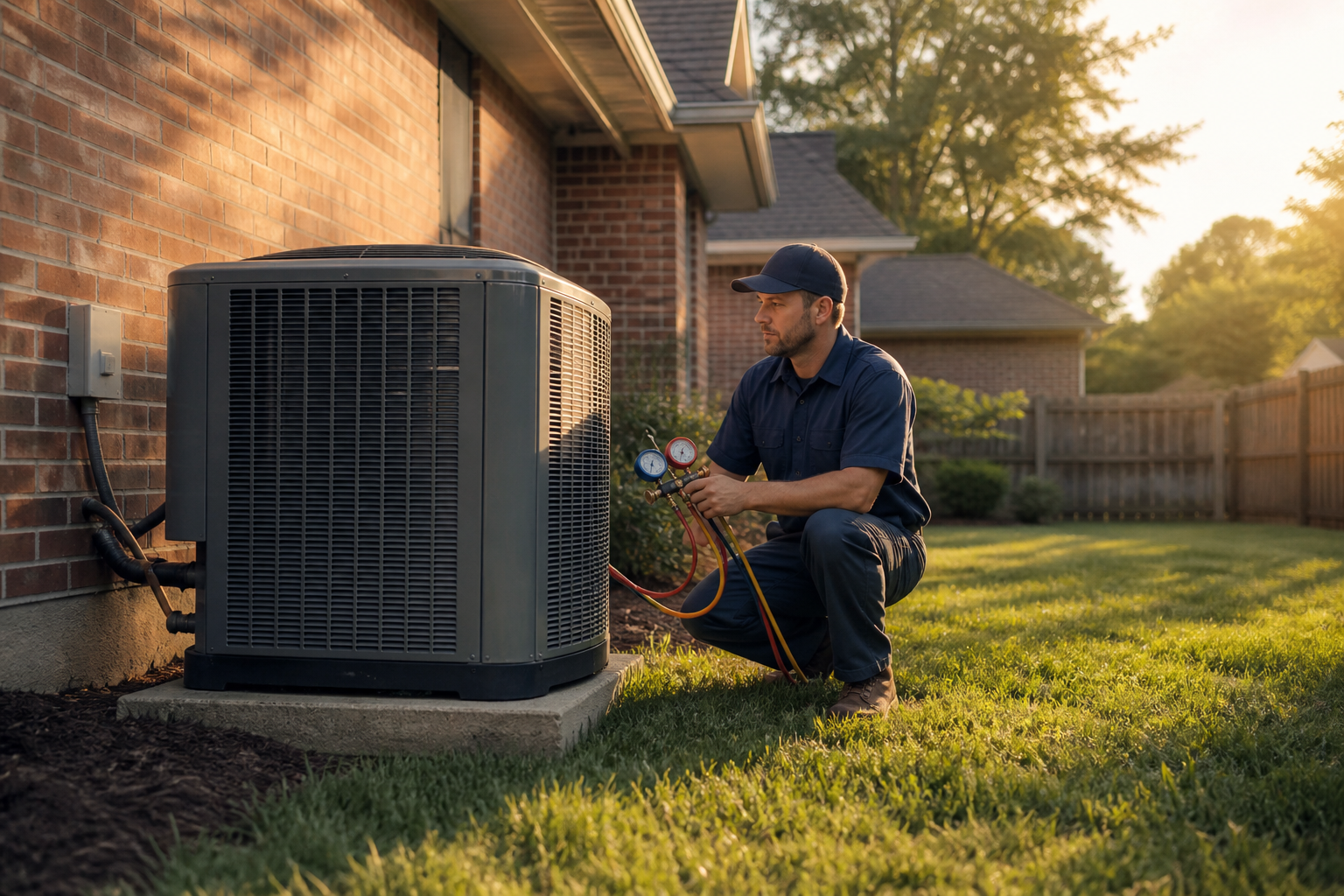 All Day Comfort technician servicing an HVAC unit